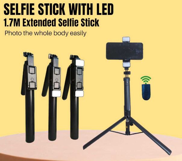 Tripod LED R16/R16S/R16D Selfie Stick LED With Grip Handle
