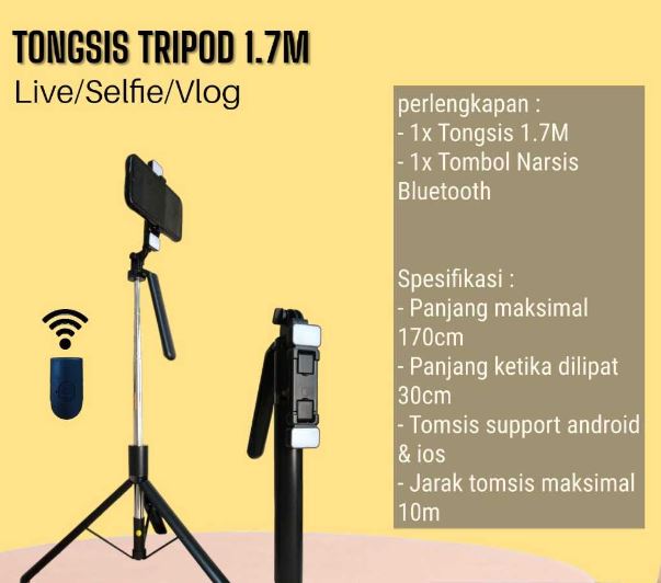 Tripod LED R16/R16S/R16D Selfie Stick LED With Grip Handle