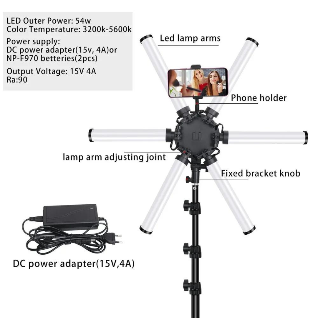 6 Arms LED Ring Light