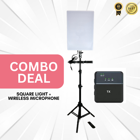 Combo Offer (Wireless Microphone + Square Light)