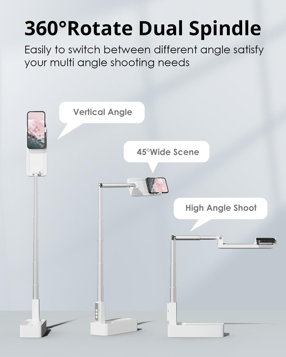 Portable Phone Stand For Recording With LED Light