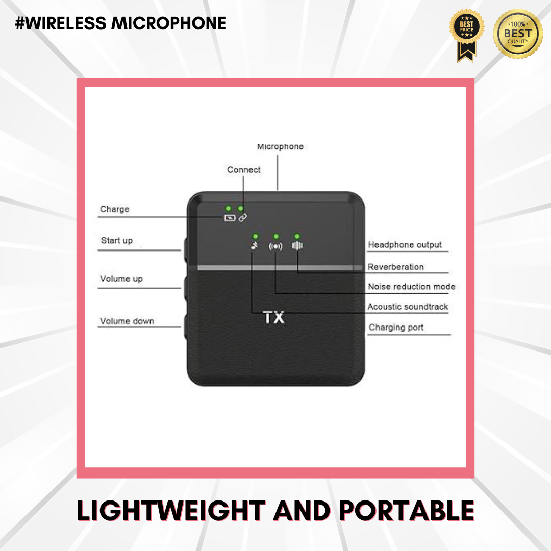 Combo Offer (Wireless Microphone + Square Light)