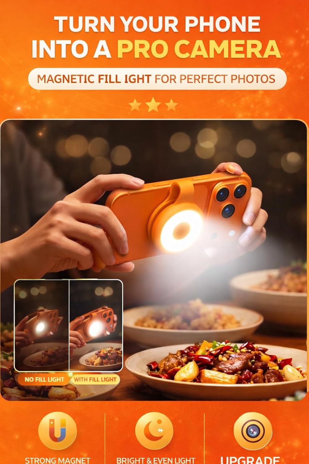 Magnetic LED Selfie Light – Mag-Safe Compatible Ring Light