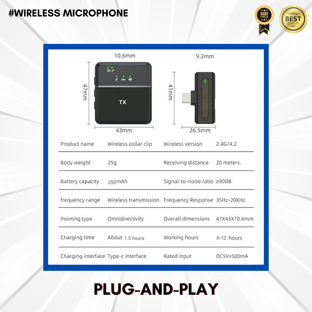 Combo Offer (Wireless Microphone + Digitek Portable Light)