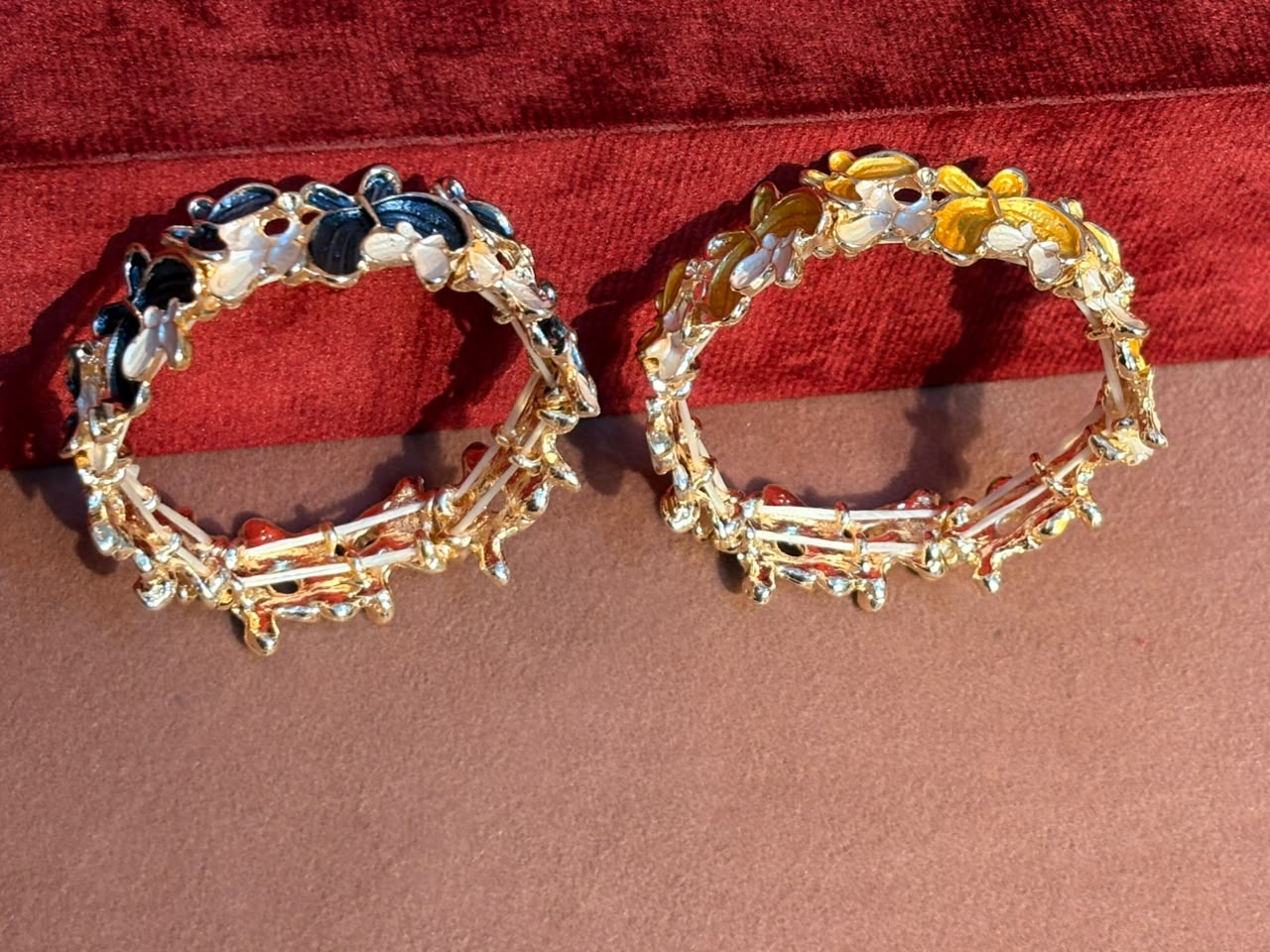Gold-Tone Floral Butterfly Bracelet