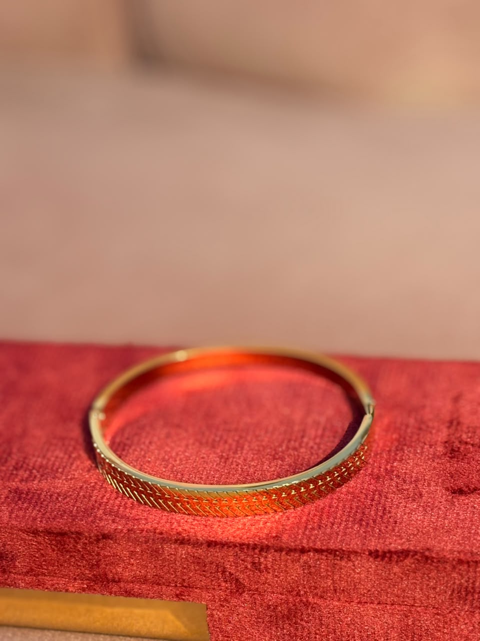 Gold-Tone Textured Bangle