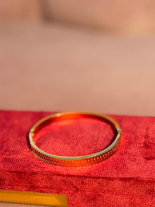 Gold-Tone Textured Bangle