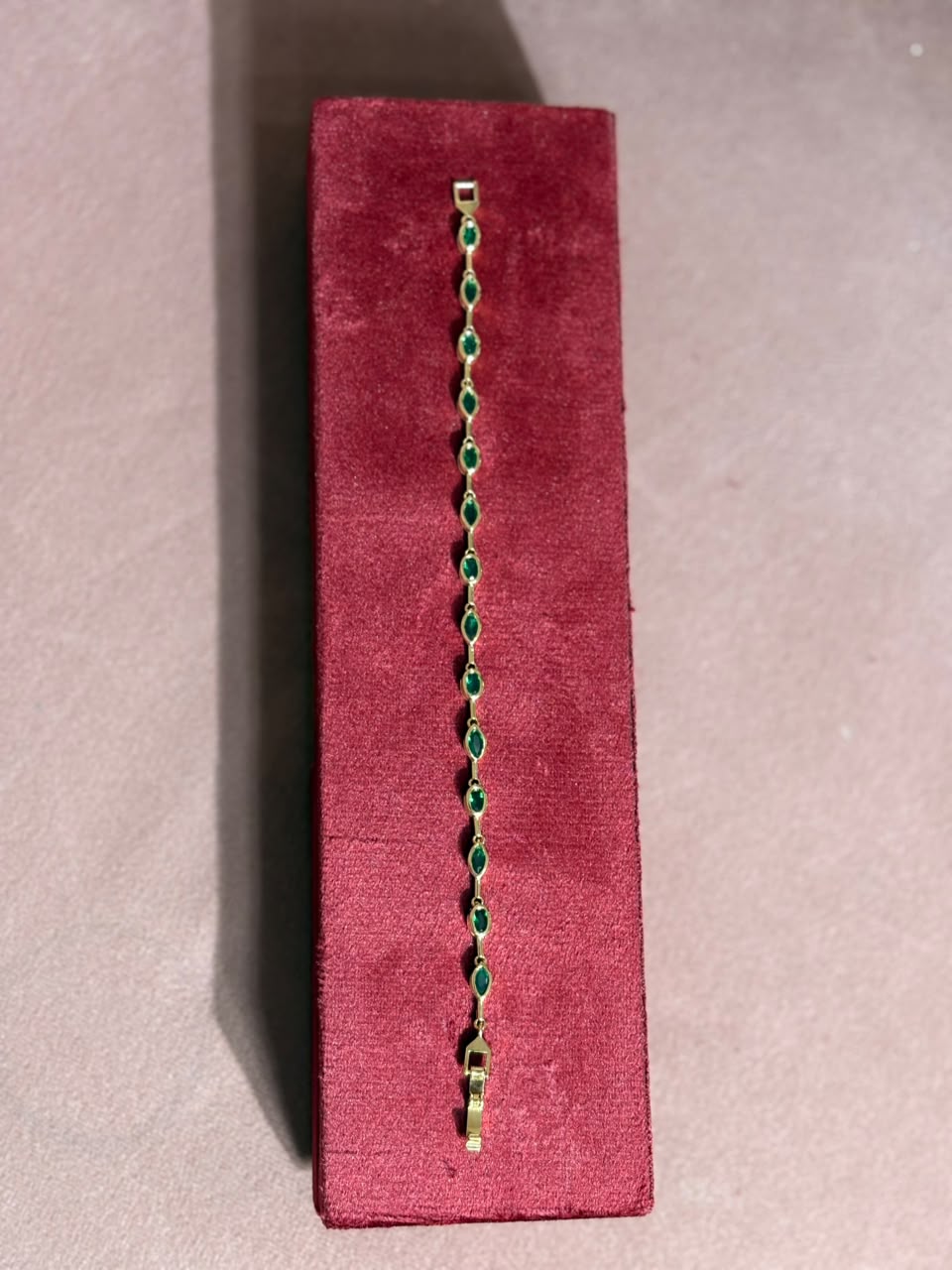 Gold-Tone Emerald Bracelet