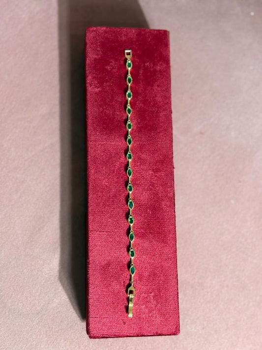 Gold-Tone Emerald Bracelet