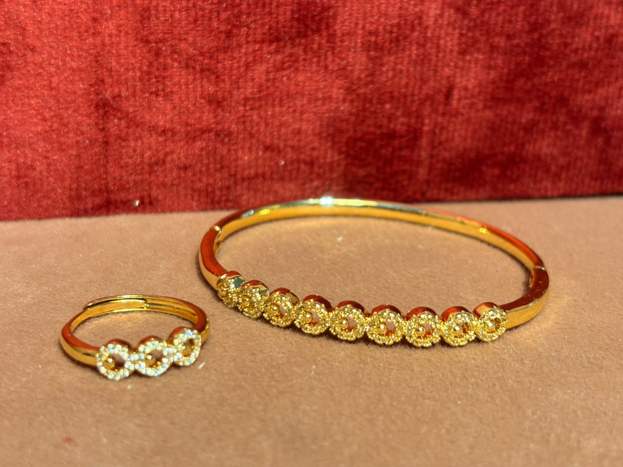 Gold-Tone Bracelet & Ring Set